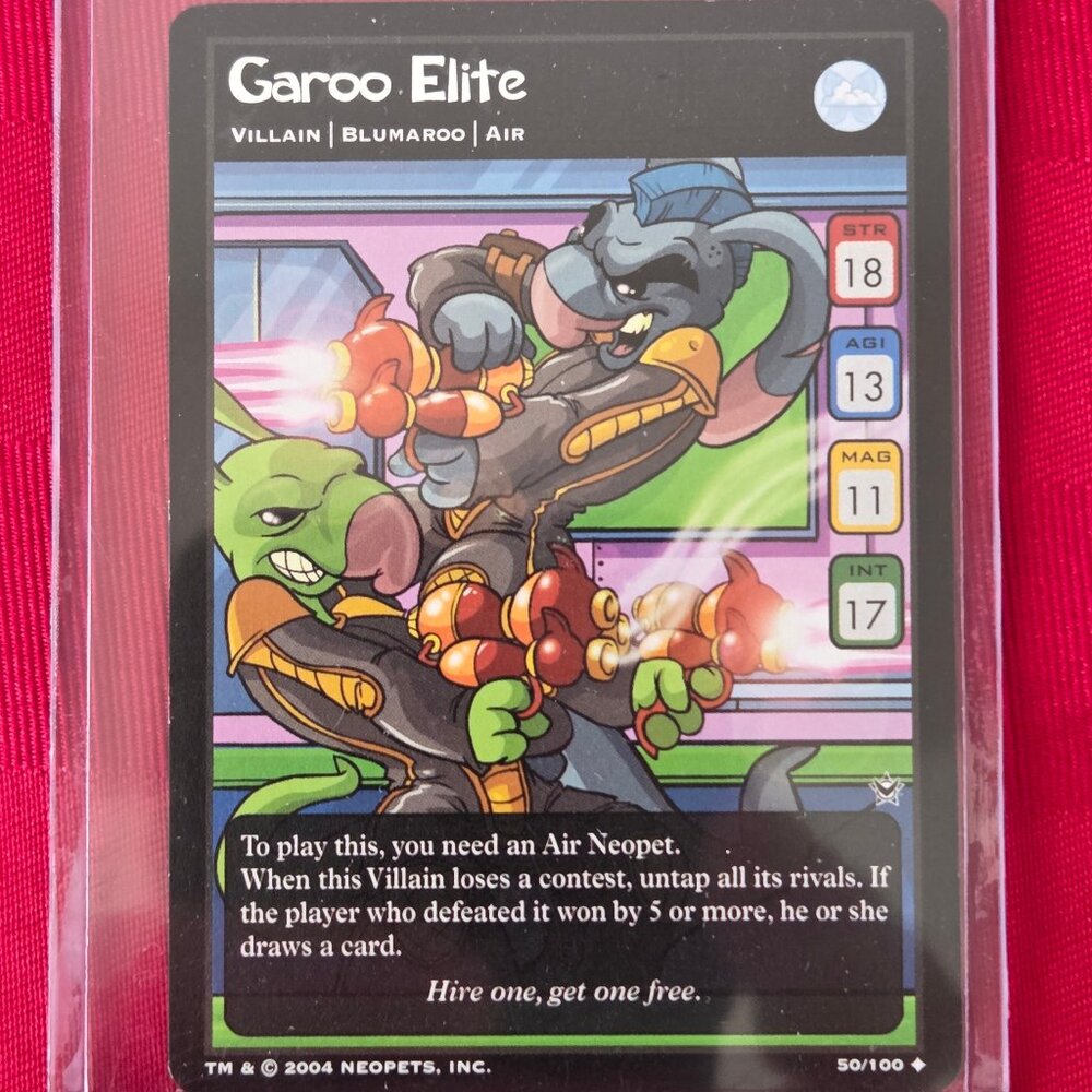 2004 NEOPETS, GAROO ELITE CARD!!!